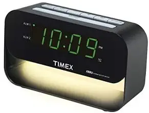 Timex T128BQX6 Dual Alarm Clock with USB Charging and Night Light - Black(light color may vary)