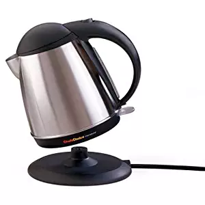 Chef’sChoice Cordless Electric Kettle 677 Easy Pour Lightweight 1500 Watts and Faster than Microwave No Mineral Build-up with Concealed Heating Element Brushed Stainless Steel, 1.7-Liter, Silver
