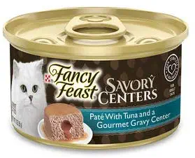 Fancy Feast 12- Pack Cans Purina Savory Centers Pate` with Tuna and a Gourmet Gravy Center 12-3 OZ CANS