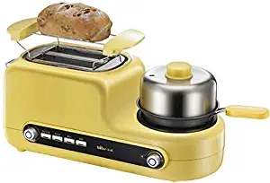ZXL 3-in-1 Breakfast Station Machine Center Retro Family Electric 2 Slice Toaster Maker Stainless Steel Multifunction Oven Egg Griddle Non-Stick Pot Easy to Use