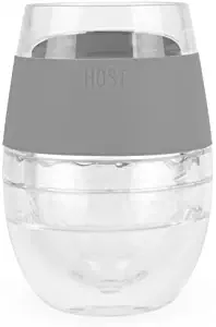 Host 213527 Insulated Plastic Glass Wine Freeze Cooling Cup in Grey (1 Pack)