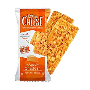 Just The Cheese Bars, Crunchy Baked Low Carb Snack Bars - 100% Natural Cheese. High Protein and Gluten Free, Aged Cheddar, Pack of 12