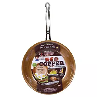 New As Seen On TV Copper 10" Frying Pan - Red