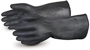 Superior BBQ Gloves – High Heat Resistant Barbecue Gloves up to 400 Degrees on Grill – Insulated Lining Protects Hands - Diamond Grip Neoprene Finish for Increased Grip - Size Large