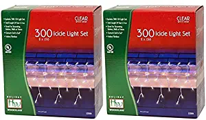 2-Pack Holiday Wonderland 300-Count Clear Christmas Icicle Light Set