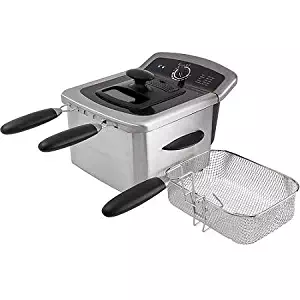 4l Dual Deep Fryer, Stainless Steel Includes Two Small Fryer Baskets and One Large Fryer Basket