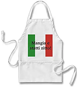 Goodaily Mangia E Statti Zitto - Shut Up and Eat Apron for Men Women with Pockets