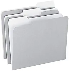 Office Depot Top Tab Color File Folders, 1/3 Cut, Letter Size, Gray, Box of 100, OD152 1/3 GRA
