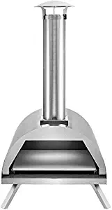 Hayes Wood Fired Pizza Oven Stainless Steel Natural or Flavored Pellet Fuel | Cooks Meat, Fish, Steaks, Burgers, Vegetables | Portable Stainless-Steel Frame | Rapid Heating