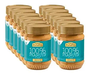 Crazy Richard's All Natural Creamy Peanut Butter 100% Peanut Non GMO Salt, Sugar, and Palm Oil Free (Creamy Peanut Butter, 12 Jars)