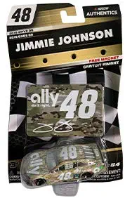 ACTION 2019 Wave 9 NASCAR Authentics Jimmie Johnson #48 Ally Camo 1/64 Scale Diecast with Free Magnet Collector Card