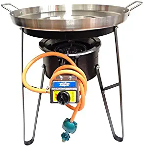 Comal Stainless Steel 22" Set with Propane Burner & Heavy Duty Stand - National Standard Products (22" Set)