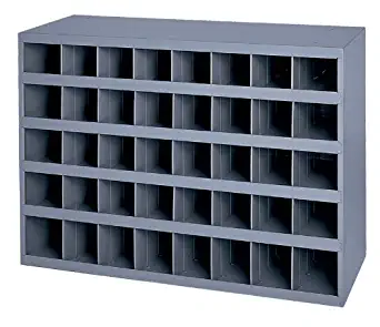 Durham 359-95 Gray Cold Rolled Steel 40 Opening Bin with Slope Self Design, 33-3/4" Width x 23-7/8" Height x 12" Depth