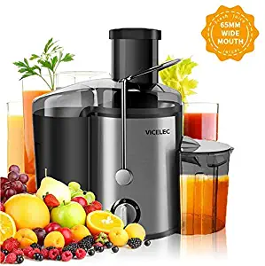 Juicer Extractor, VICELEC Extractor 600W Centrifugal Juicers Electric Anti-Drip Dual Speed BPA-Free Juicer Machine with Juice Jug and Pulp Container for Fruit & Vegetable