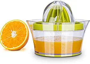 Manual Juicer, Citrus Lemon Orange Hand Squeezer with Built-in Measuring Cup and Grater Anti-Slip Reamer Extraction Egg Separator,12OZ Capacity,4 in 1 Multi function