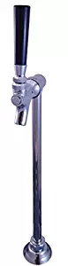 Upright Slim Chrome Beverage Tower, Kegerator, Countertop, All SS304 Contact - Single Faucet