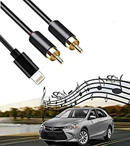 2 RCA Car Audio Aux in Cable, Stereo Y Splitter Adapter Compatible with i-Phone i-Pod i-Pad 8p Lighting Port for Toyota Honda Infiniti Ford Audi Jeep Dodge Mazda Nissan KIA, 2M