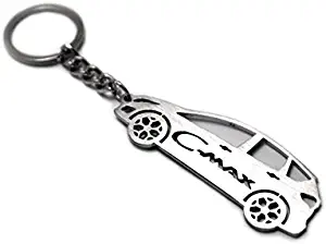 Keychain With Ring For Ford C-Max II Steel Key Pendant Chain Automobile Gift Car Design Accessories Laser Cut Home Key