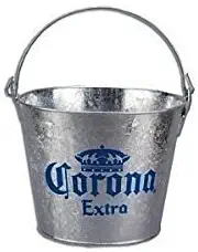 Corona Extra Galvanized Beer Bucket W/Built-In Bottle Opener
