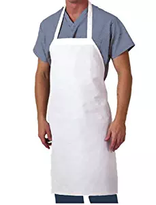 Aunt Martha's 28-Inch by 35-Inch Cotton Kitchen Apron, White