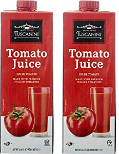 Tuscanini Premium Italian Tomato Juice 33.8oz (2 pack) Resealable Cap, Non GMO Verified