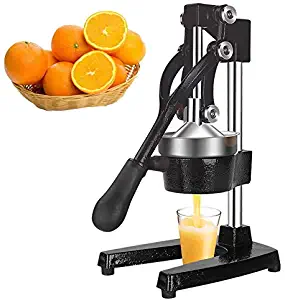 Sibosen Commercial Grade Hand Citrus Press Juicer Lemon Squeezer, Professional Metal Manual Orange Juicer and Lime Squeezer (Black)