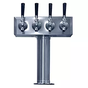Bev Rite CTT4-186 4 Product Draft Beer Kegerator T Tower, Stainless Steel Body 4 Faucets