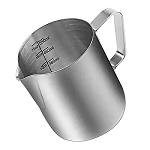 ENLOY Milk Frothing Pitcher, Stainless Steel Creamer Frothing Pitcher, Perfect for Espresso Machines, Milk Frothers, Latte Art 20 oz (600 ml)