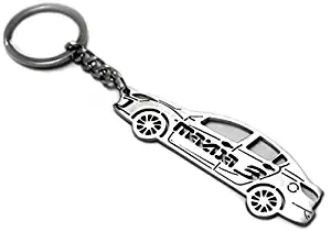 Keychain With Ring For Mazda 3 II 4D Steel Key Pendant Chain Automobile Gift Car Design Accessories Laser Cut Home Key