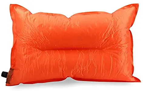 Outdoor Portable Automatic Inflatable Pillow Air Cushion with High resilient sponge Orange