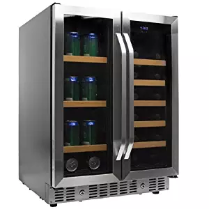 EdgeStar CWB1760FD 24 Inch Built-In Wine and Beverage Cooler with French Doors