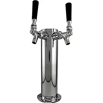 Double Tap Draft Beer Tower- Stainless Steel- 3" Diameter
